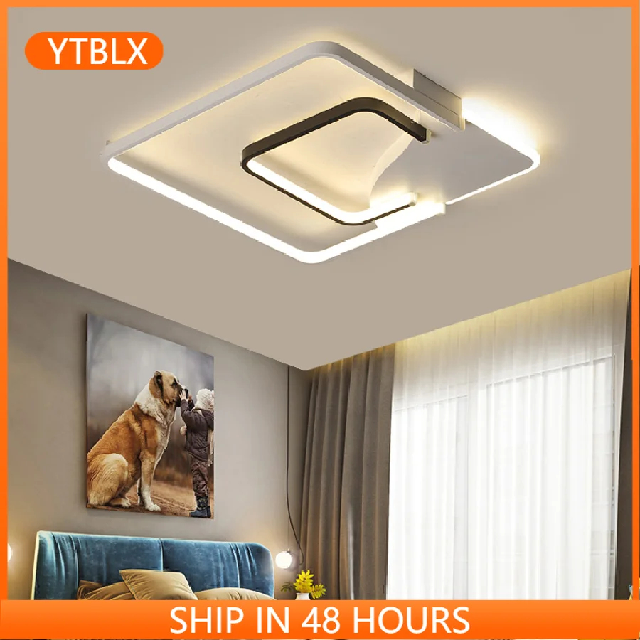 

Modern minimalist led ceiling lamp villa living bedroom dining room Round square chandelier new home indoor lighting decor lamps