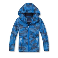 boys big boy composite fabric thickening spring and autumn waterproof breathable reflective camouflage hooded open chest outdoo