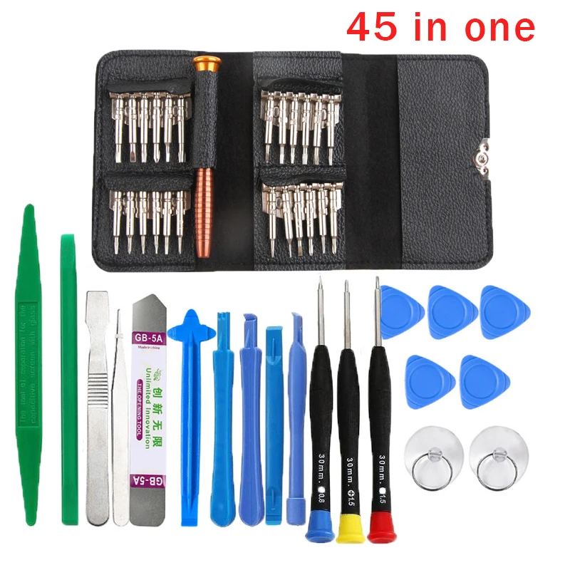 

45 in 1 Mobile Phone Repair Tools Opening Screwdriver Set iPhone iPad Laptop Computer Disassemble Hand Tool Set Screwdriver Set