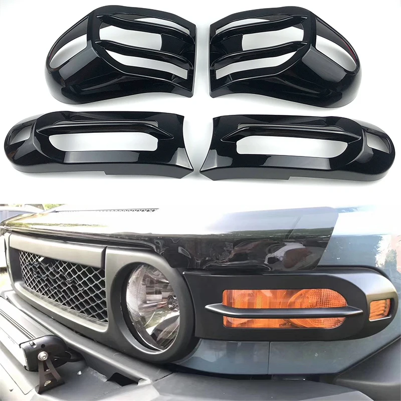 

1 Pair Fog Lamp Cover Tail Light Head Light Cover Tail Light Cover Matt Black Gloss Black Style for Toyota Fj Cruiser 2006-2020