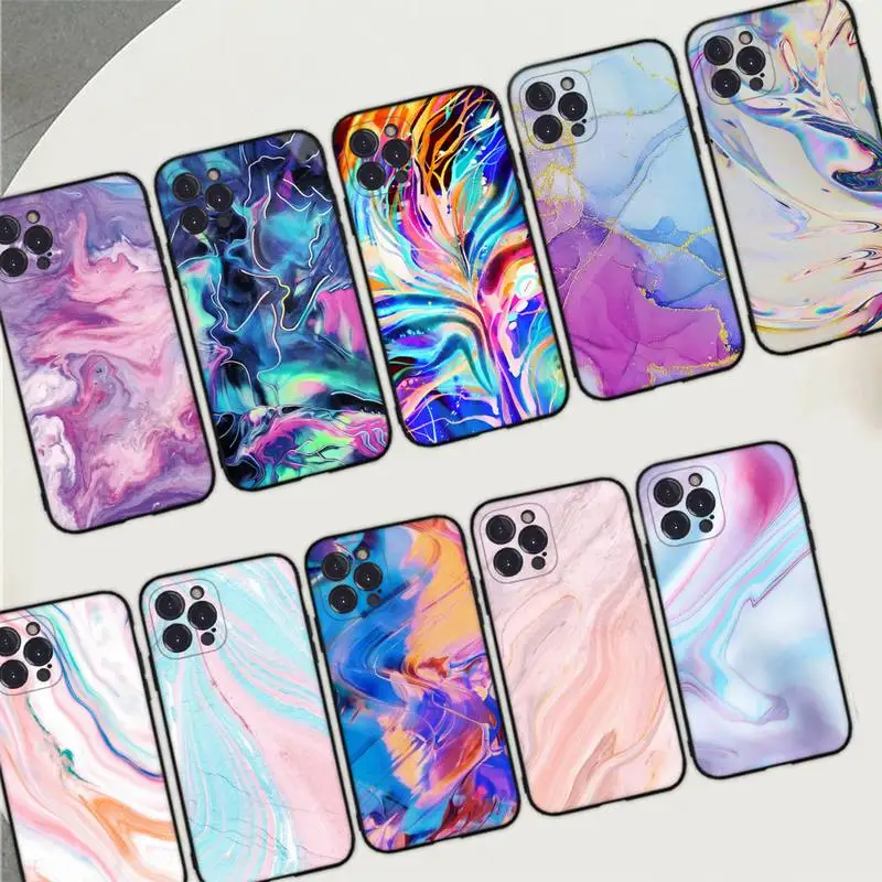 

Gradual Color Marble Phone Case for iPhone 11 12 13 Mini Pro Max 8 7 6 6S Plus X 5 SE 2020 XR XS Funda Case