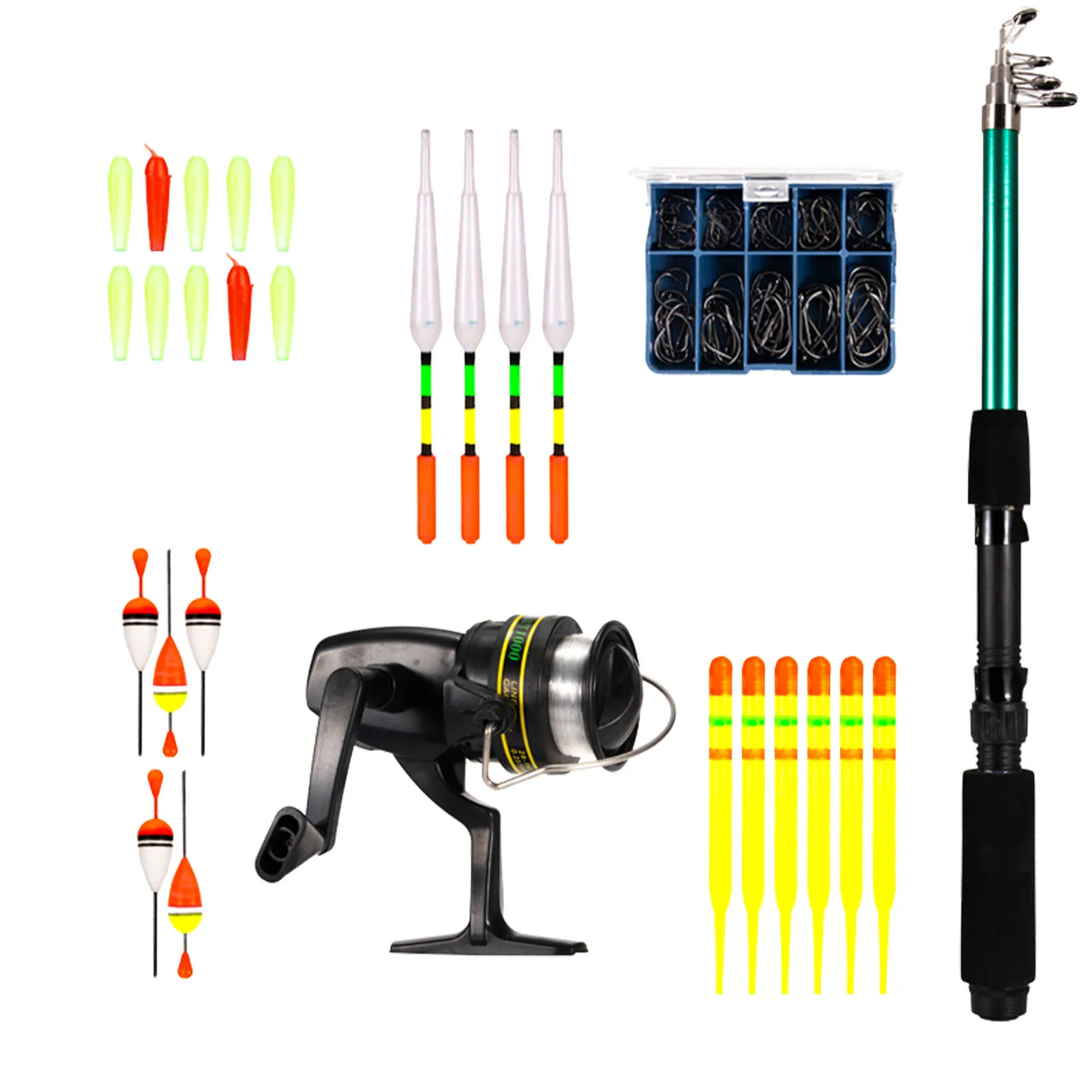 Kids Fishing Pole Set Telescopic Fishing Rod And Reel Combo Set Kids Fishing Gear Tackle Set For Boys Girls Youth