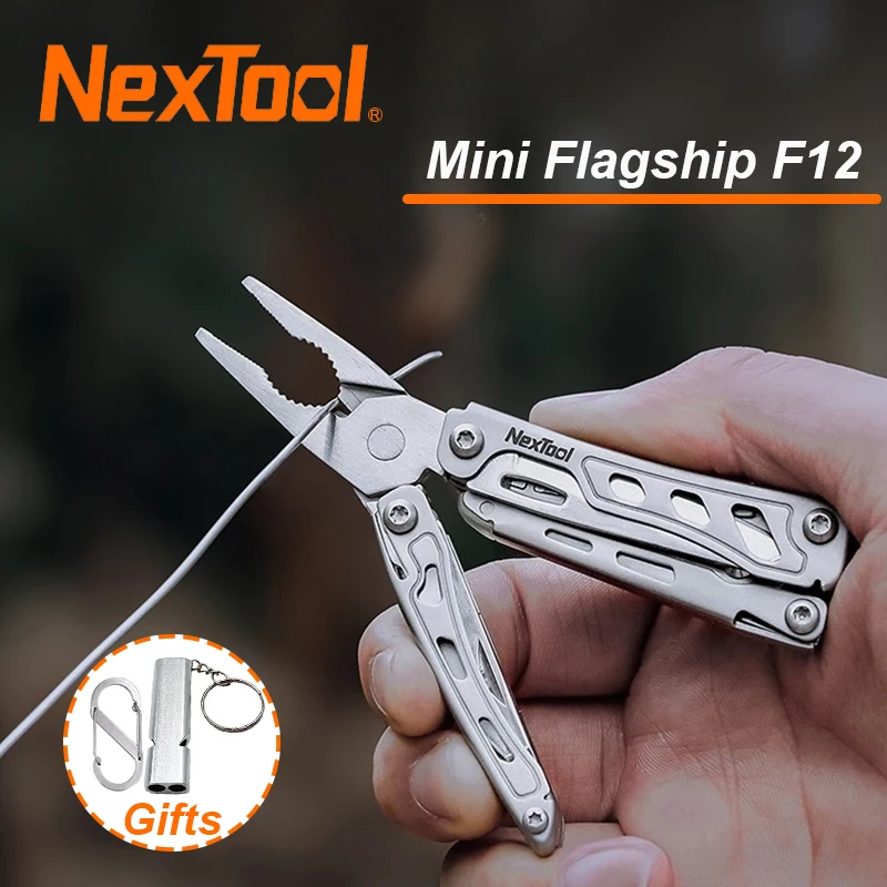 Фото Новый многофункциональный инструмент NexTool Mini Flagship F12 13 в 1, складной EDC-мультитул на брелоке, улучшенная сталь 80Cr14Mov, инструменты для кемпинга и активного отдыха №2