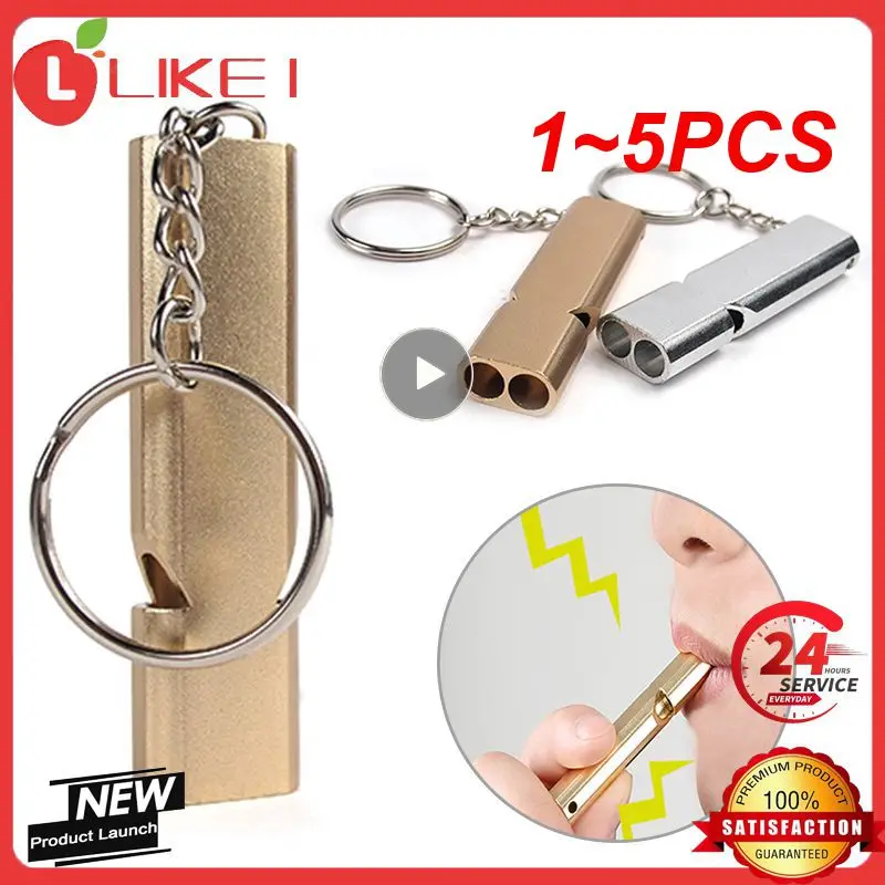 

1~5PCS Dual-tube Survival Whistle Portable Aluminum Safety Whistle For Outdoor Hiking Camping Survival Emergency Keychain Multi