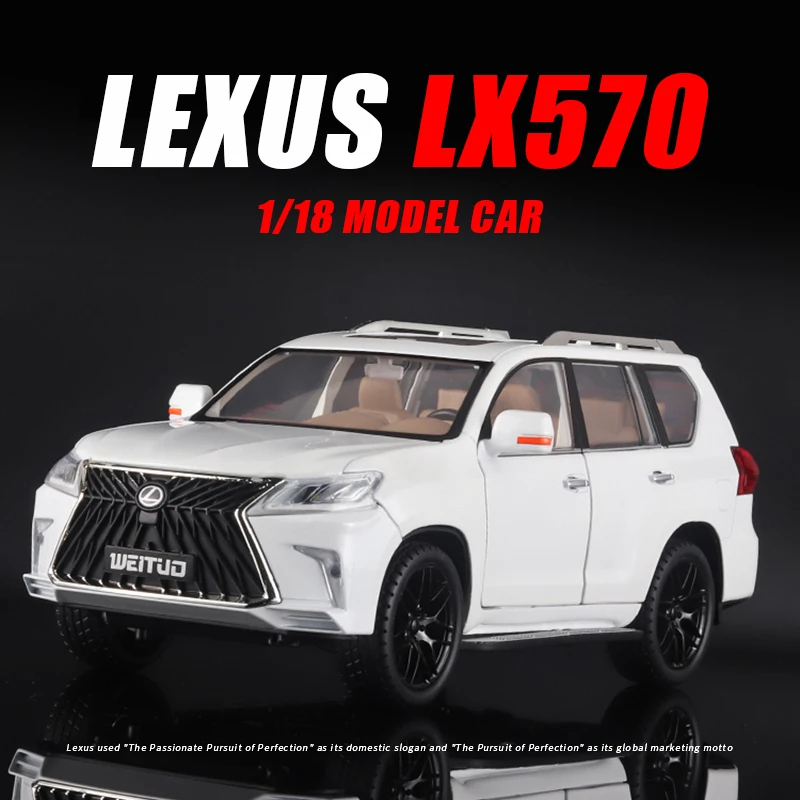 

1/18 Large Lexus LX570 Metal SUV Vehicle Alloy Model Car Diecast Car Toy Collection Simulation Sound And Light Children' Gift