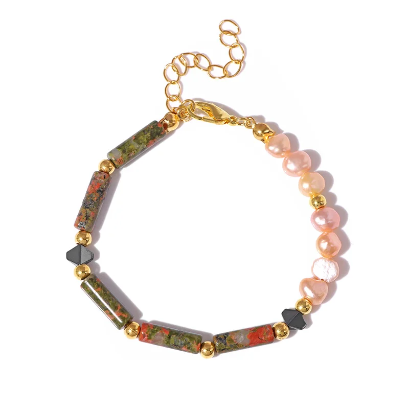 

Charm Bracelets Adjustable elegant Chains For Women Rhodonite Unakite Chalcedony Aventurine Natural Stone Bracelets Gift Jewelry