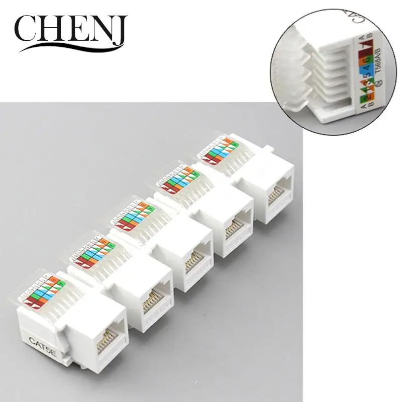 

Сетевой Ethernet-модуль Keystone JackClip RJ45 CAT5e, 10 шт., настенный разъем