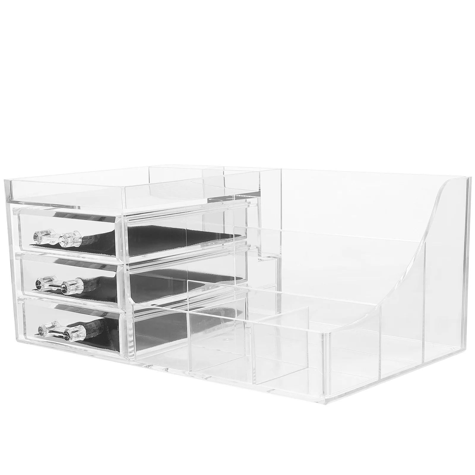 

Organizer Tray Vanity Drawers Box Desk Makeup Compartment Holder Clear Dressing Stationery Table Desktop Bathroom Storage