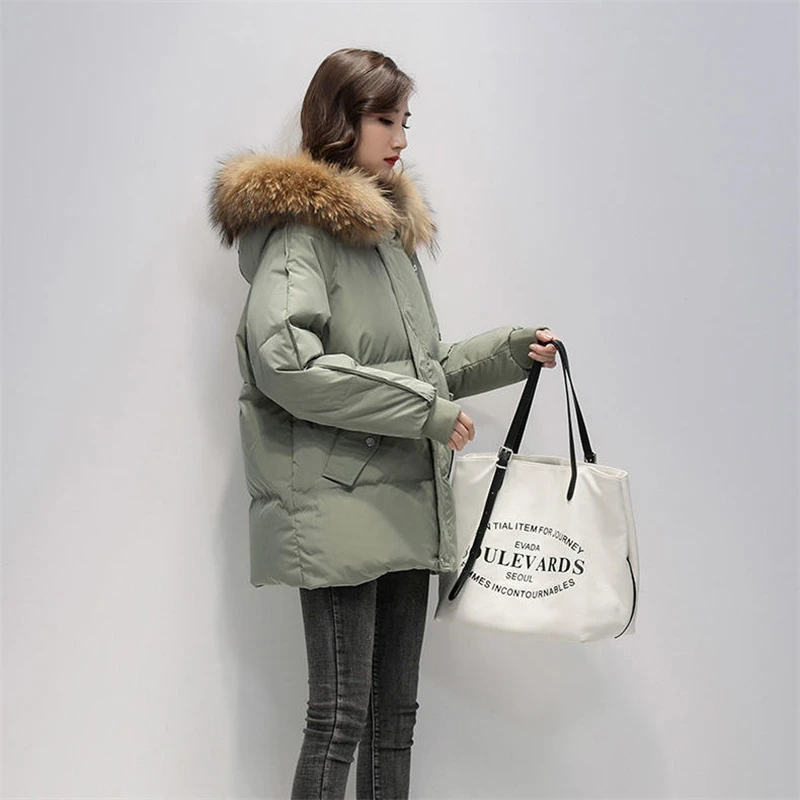 Winter Warm Down Padded Coat Women 2022 New Korean Version Loose Mid-Length Zipper Jacket Female With Hood Thick Winter Outwear