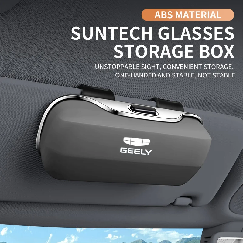 

Geely Geometry C Coolray Emgrand GX3 Pro GC6 Atlas Cross Аксессуары Автомобильный козырек Солнцезащитные очки Чехол для очков Держатель для очков Зажим Коробка