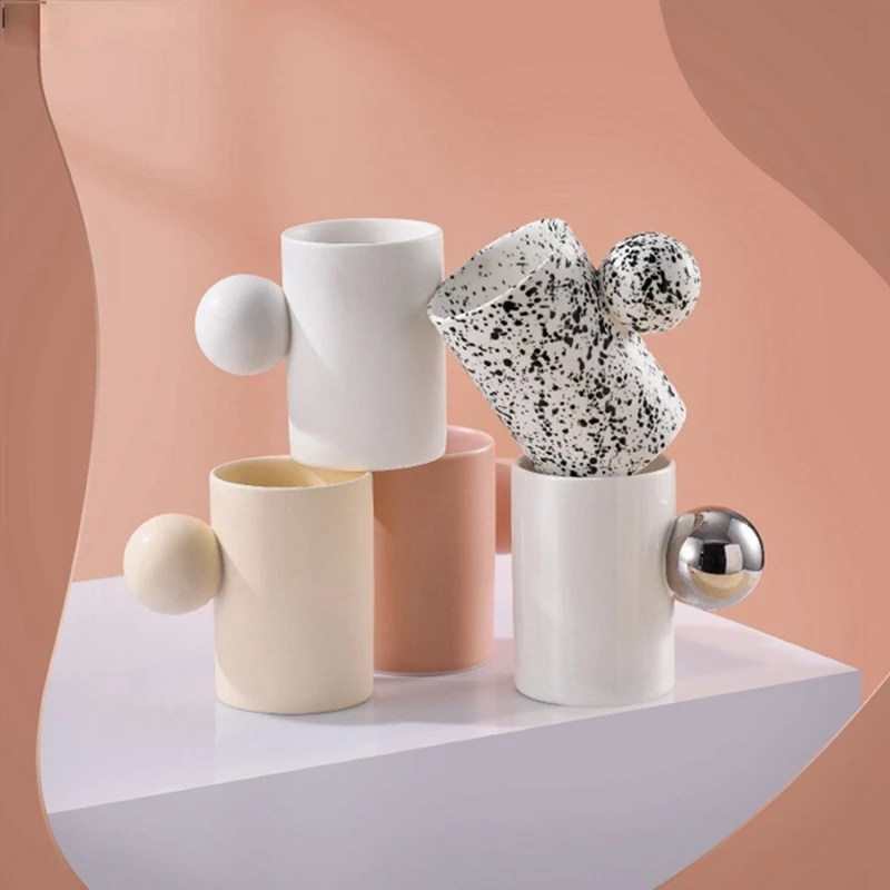 

Домашняя керамическая кружка креативная форма, чашка для завтрака и кофе, молочная чашка для пары, украшение для гостиной, столовая посуда