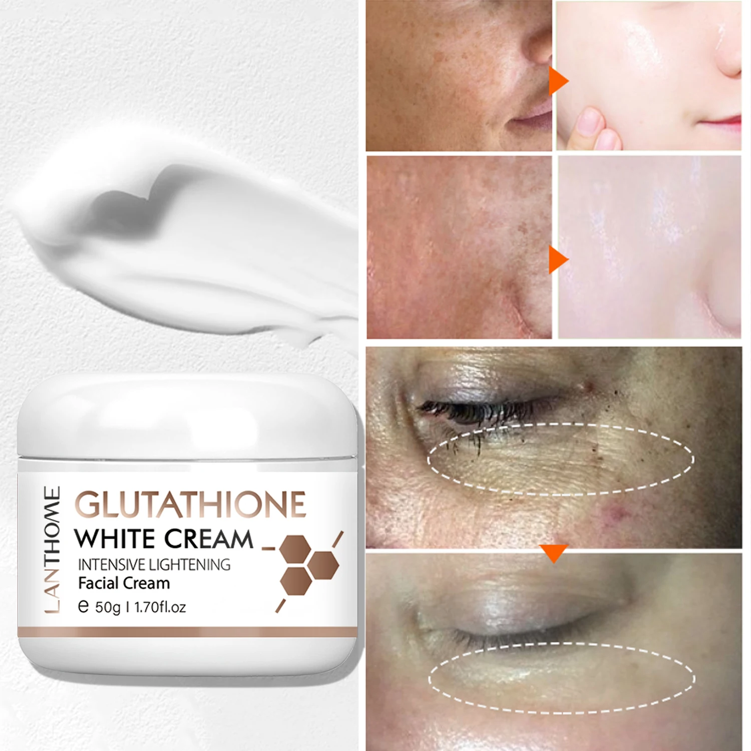 

Glutathione Whitening Cream Moisturizing Korean Facial And Body Lotion Reduce Melanin Wrinkles Dark Spot Remover Skin Care Cream