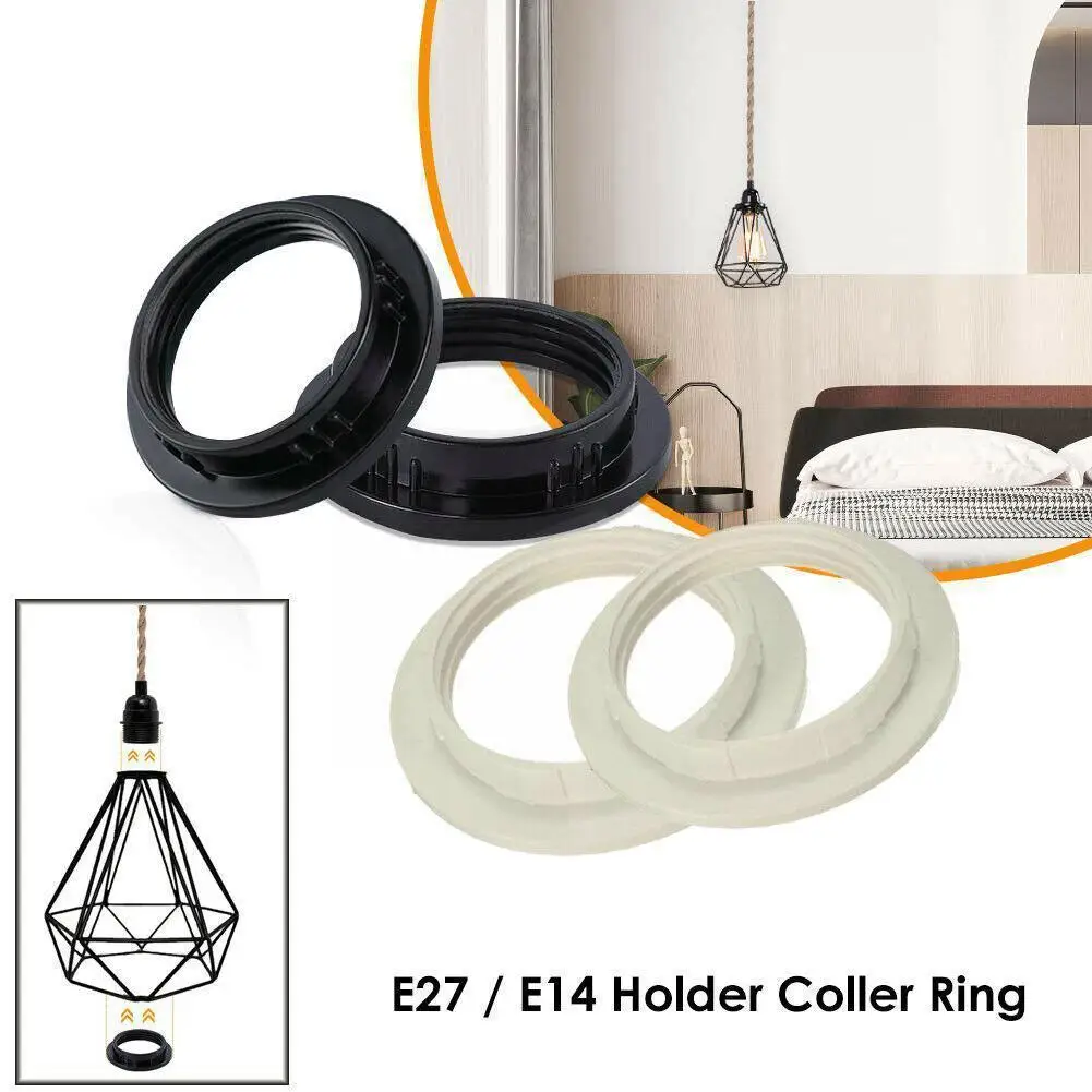 

2pcs E14/e27 Lampshade Ring Adapter Black/white Light Ring Adaptor Collar Bulb Holder Lamp Shade Accessories Shades P1o7