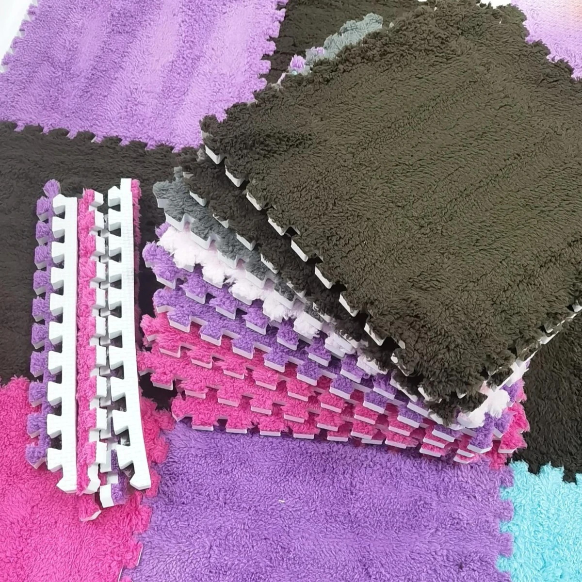 

30*30*0.6cm Plush Mat EVA Foam Puzzles Play Mat Rugs for Room Warm Toys Interlocking Rugs Infant Carpet