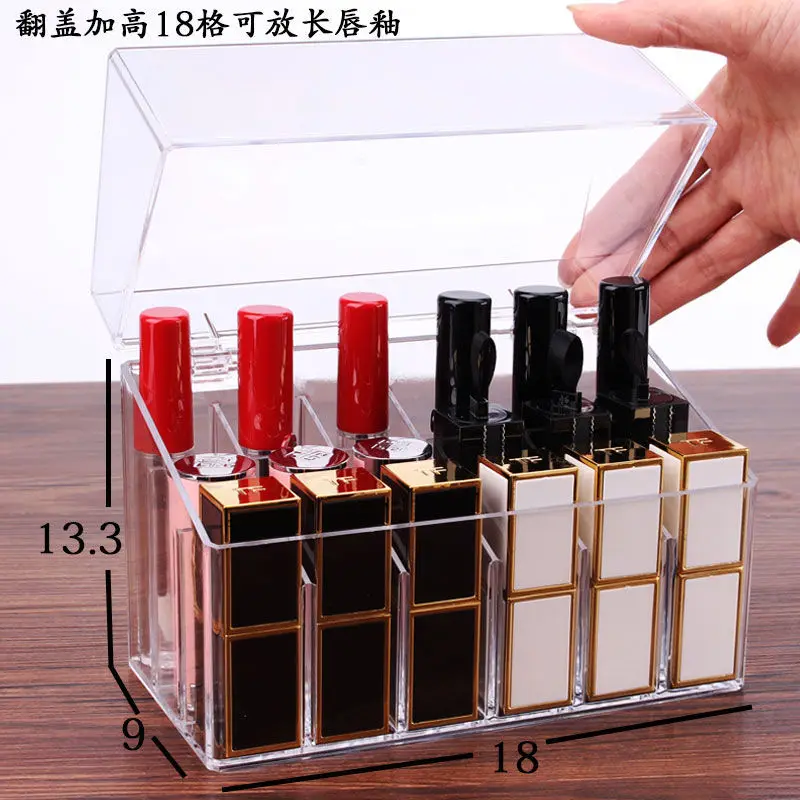 

Lipstick Storage Box Dustproof Transparent Storage Rack Acrylic Lip Glaze Lipstick Box Large Capacity Cosmetic Storage Box