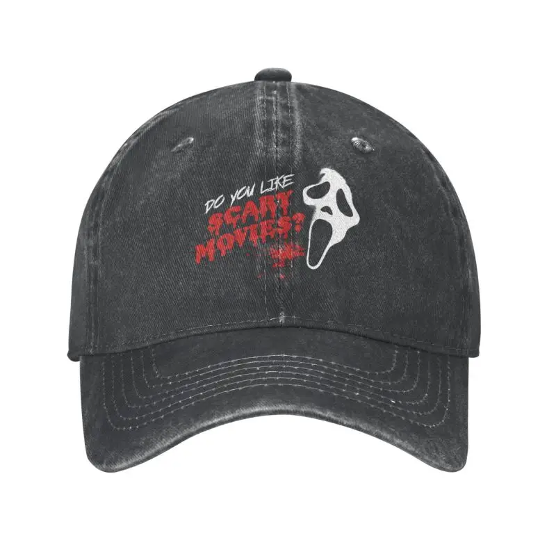 

Punk Cotton Do You Like Scary Movies Baseball Cap Adult Halloween Ghost Killer Scream Adjustable Dad Hat for Men Women Outdoor