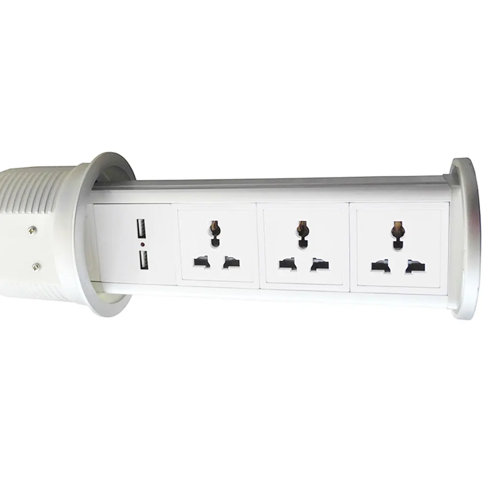 Пневматическая настольная розетка с несколькими розетками и USB-зарядным