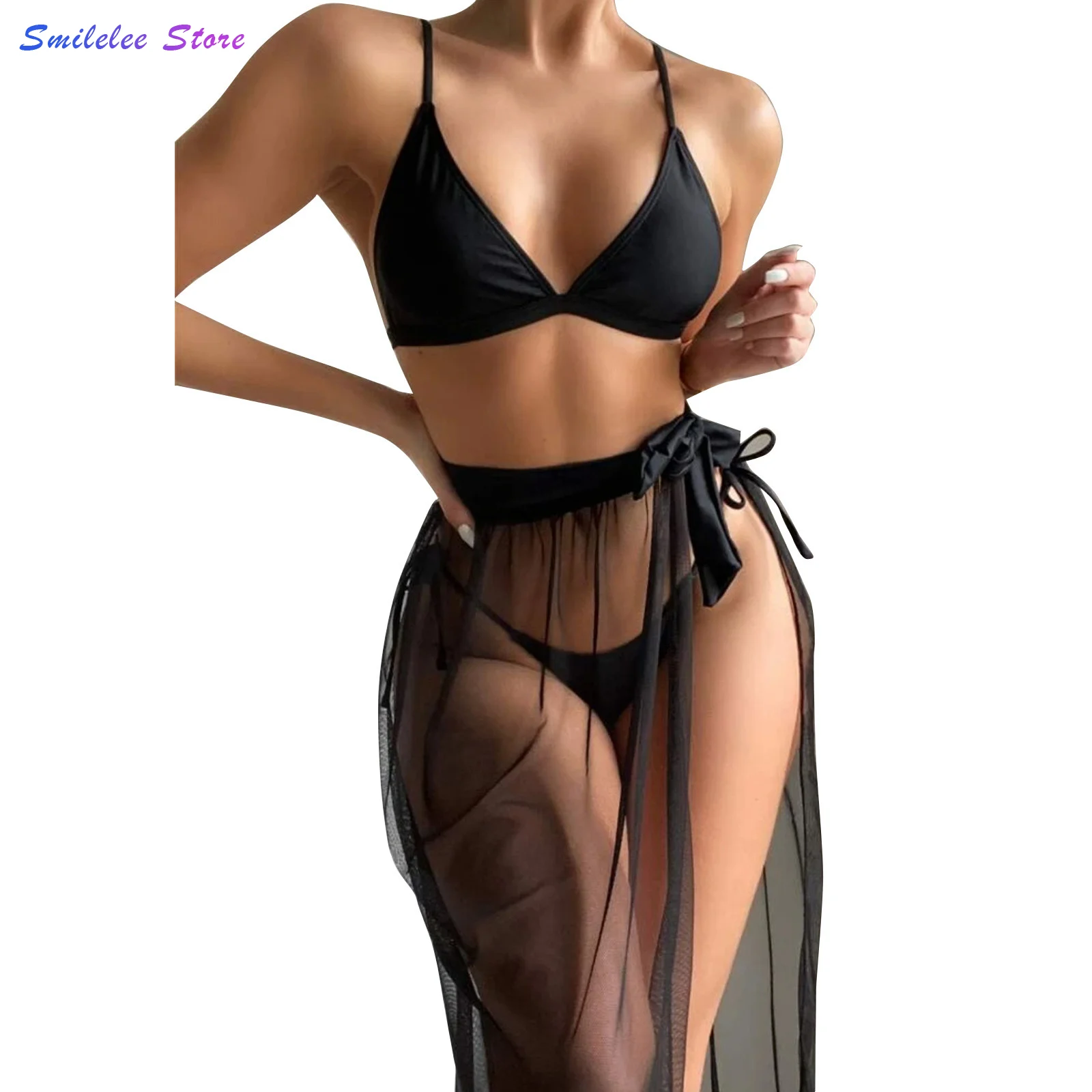 

Set Sexy Bikini String Bandage Padded Black Push-Up Skirt Swimsuit Suit Conjunto BiquíNis Swimwear Women Bathing 2022 Coqincy