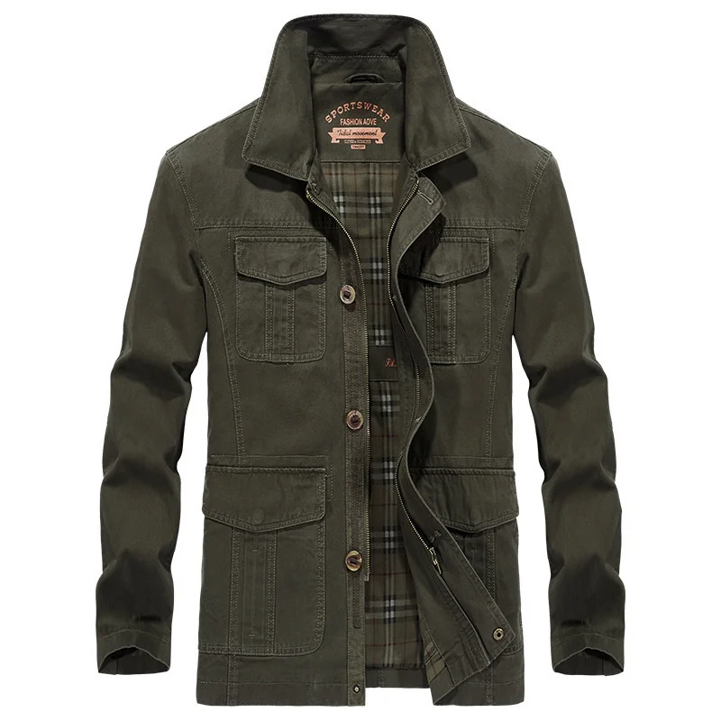 

2023 Autumn New Military Jacket 100% Cotton Men Cargo Jackets Tactical Combat Business Male Coat Pilot Bomber Jackets Men Brand