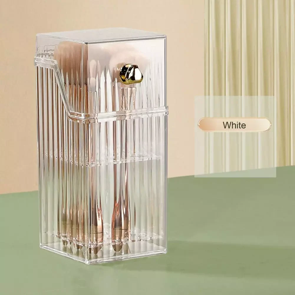 

Make Up Brush Storage Case Transparent Oblong Shape Anti-crack Lipstick Eyebrow Pencil Make Up Brush Organizer for Dorm