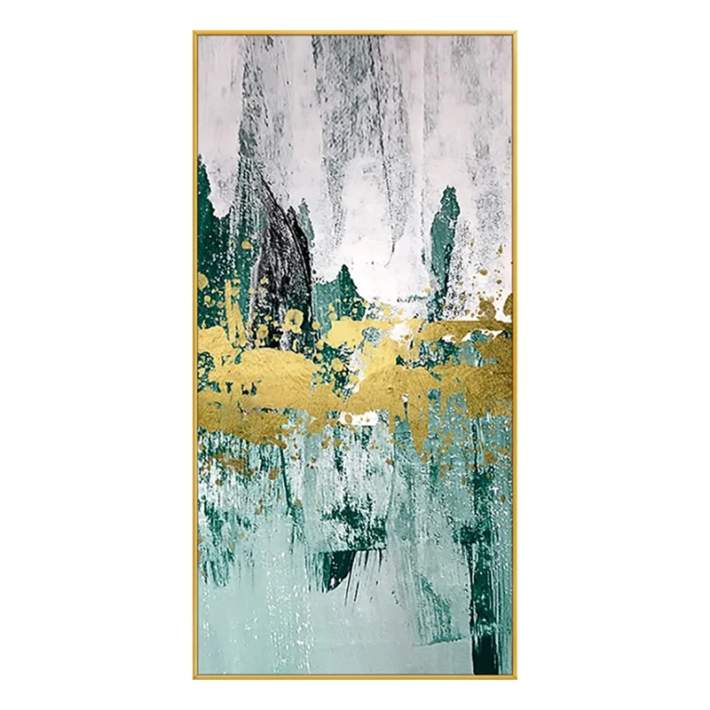 

Abstract Watercolor River golden lines Wall Poster Modern Canvas Painting Art Living Room Decoration Pictures Home Decor