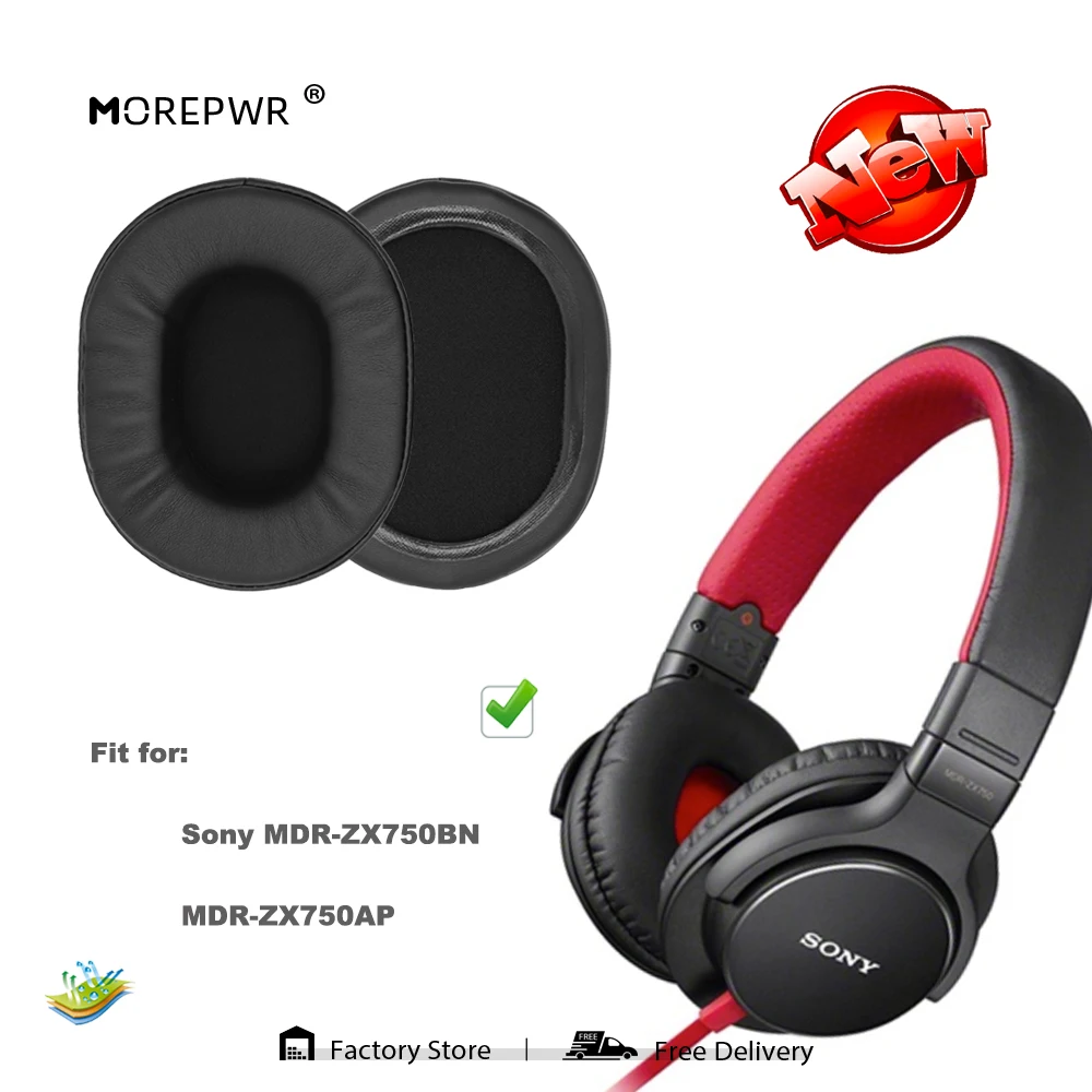 

Morepwr Replacement Ear Pads for Sony MDR-ZX750BN MDR-ZX750AP Headset Parts Leather Cushion Velvet Earmuff Earphone Sleeve Cover