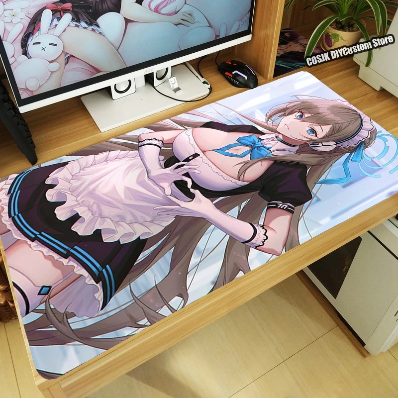 Синий игровой коврик для мыши с аниме-архивом Itinose Asena большой Настольный