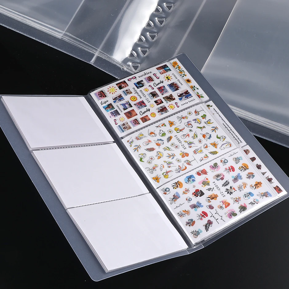 

84 Slots Empty Nail Sticker Storage Book Album Transparent Holder Case Display Nail Sliders Album Accessories Organizer SA2011-1