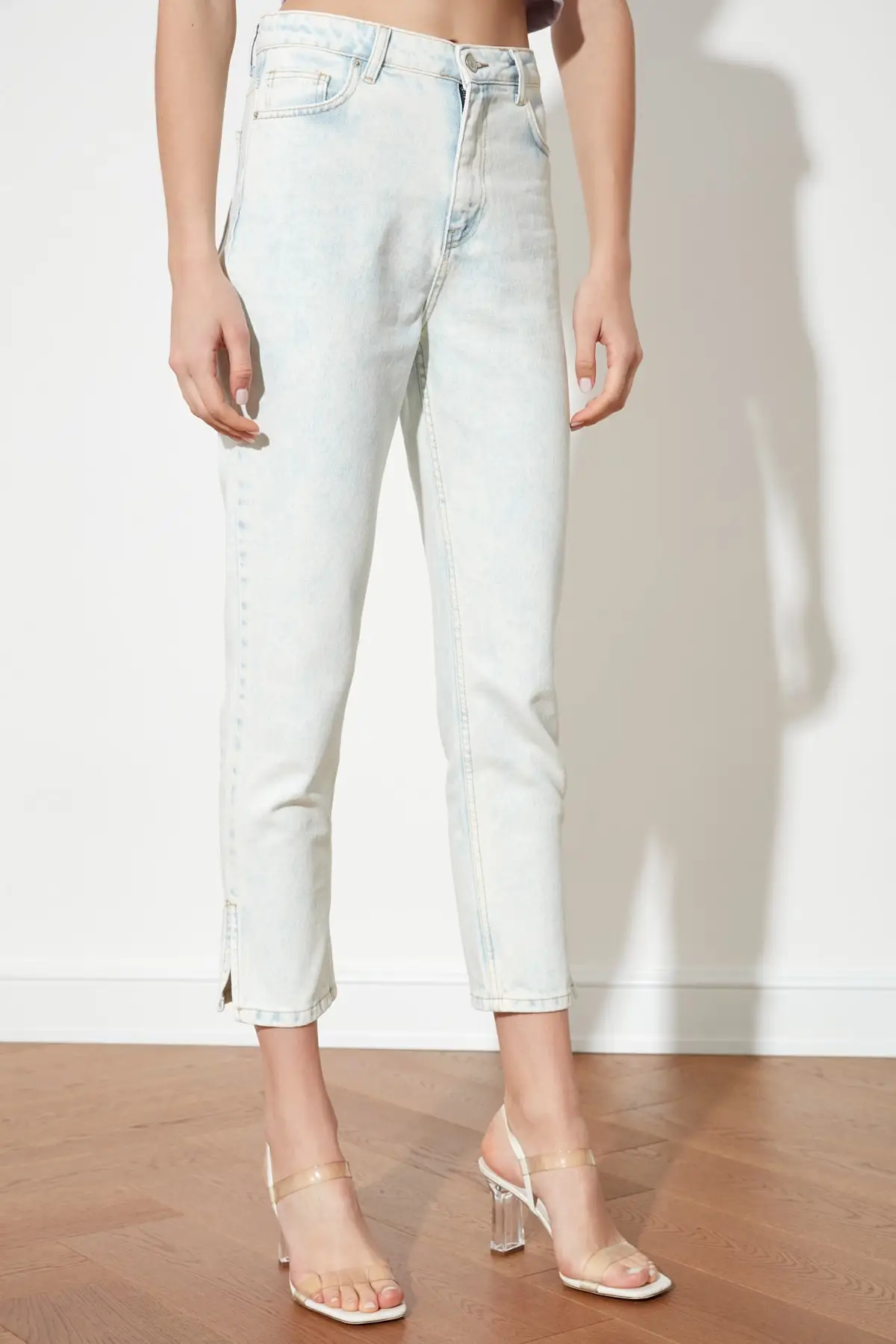 

Light Blue High Waist Mom Jeans Women Jeans 2021 Fashion