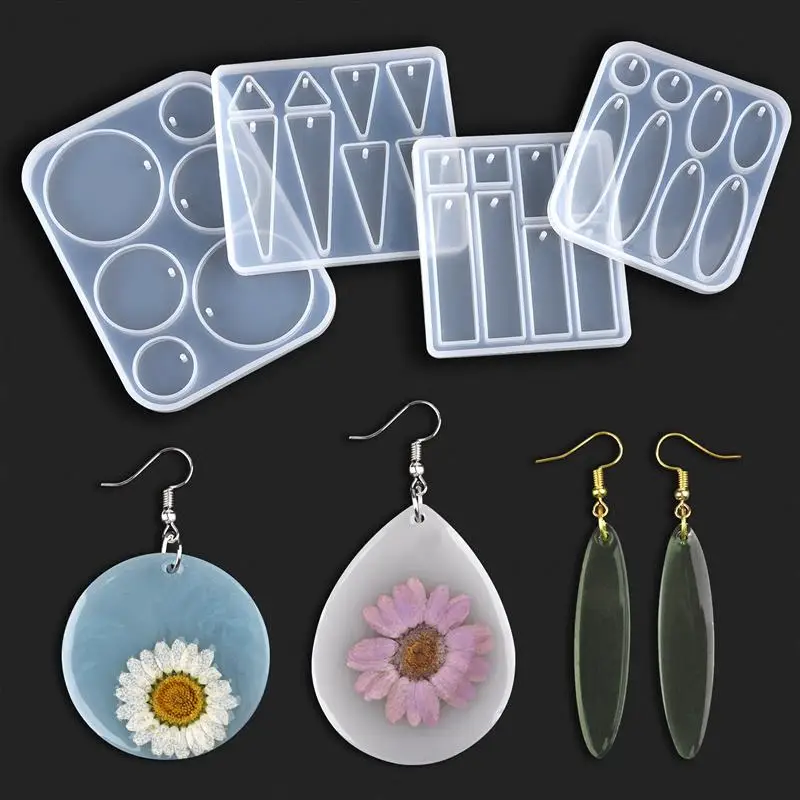 Серьги кулон эпоксидная смола силиконовая форма Геометрическая круглая