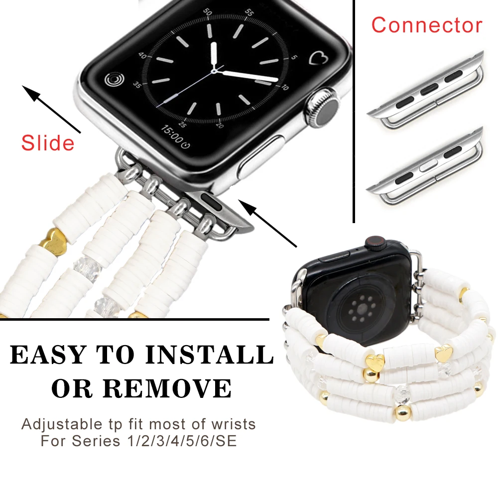 Браслет Go2Boho для женских часов белый Модный Ювелирный ремешок смарт-часов Apple с