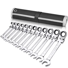 Key Wrench Socket Set Flex-Head Combination Ratcheting Wrench Set Metric Standard Chrome Vanadium Kit Car Repair Tools Set