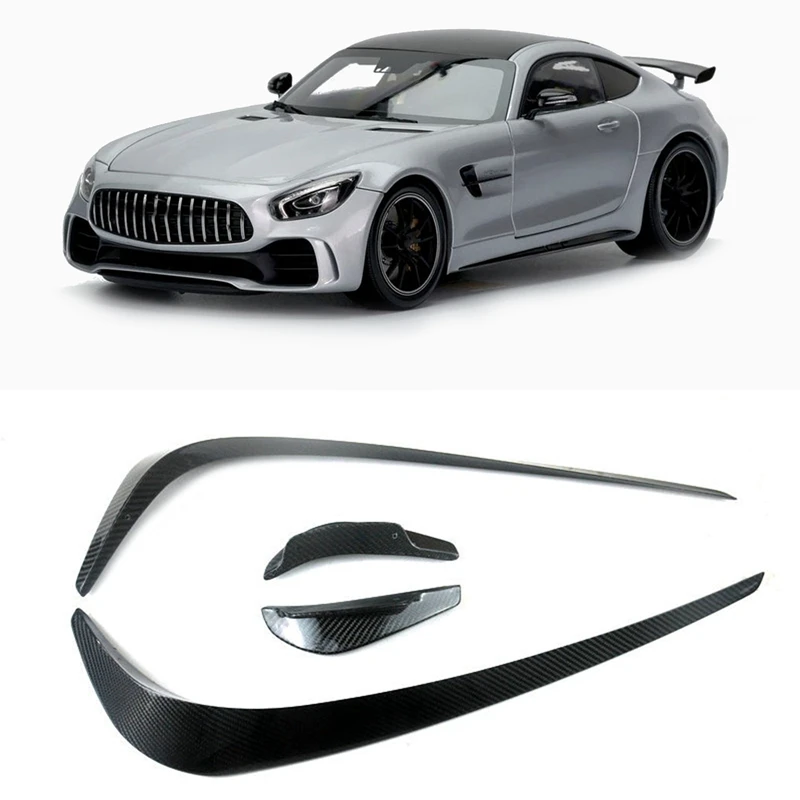 

Передний бампер из углеродного волокна, передний спойлер для Mercedes-Benz AMG GTR 2015-2021, 4 шт./компл.