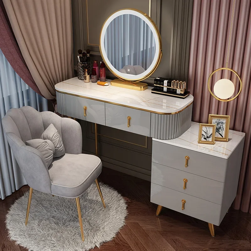 

Nordic Modern Small Dressing Table Apartment Minimalist Bedroom Dressing Table Light Luxury Toaletka Do Sypialni Home Furniture