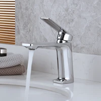 yanksmart chrome bathroom basin tap deck mount faucet hot cold water tap solid brass vanity vessel sink crane faucet mixer