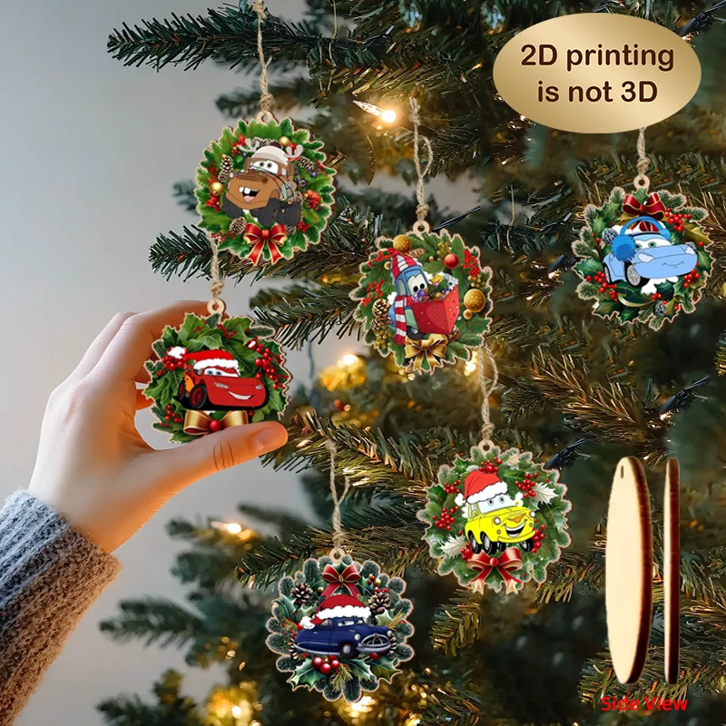 

Деревянные новогодние украшения Дисней Молния Маккуин 6 шт