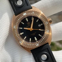 steeldive cusn8 bronze mechanical watch sd1973s nh35 movement retro wristwatch 500m waterproof black dial self winding watch