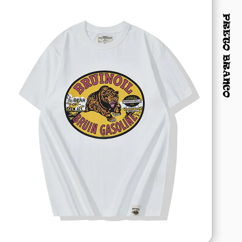 Футболка с принтом &quotчерно-белая&quot для весны и лета 200 г круглым вырезом