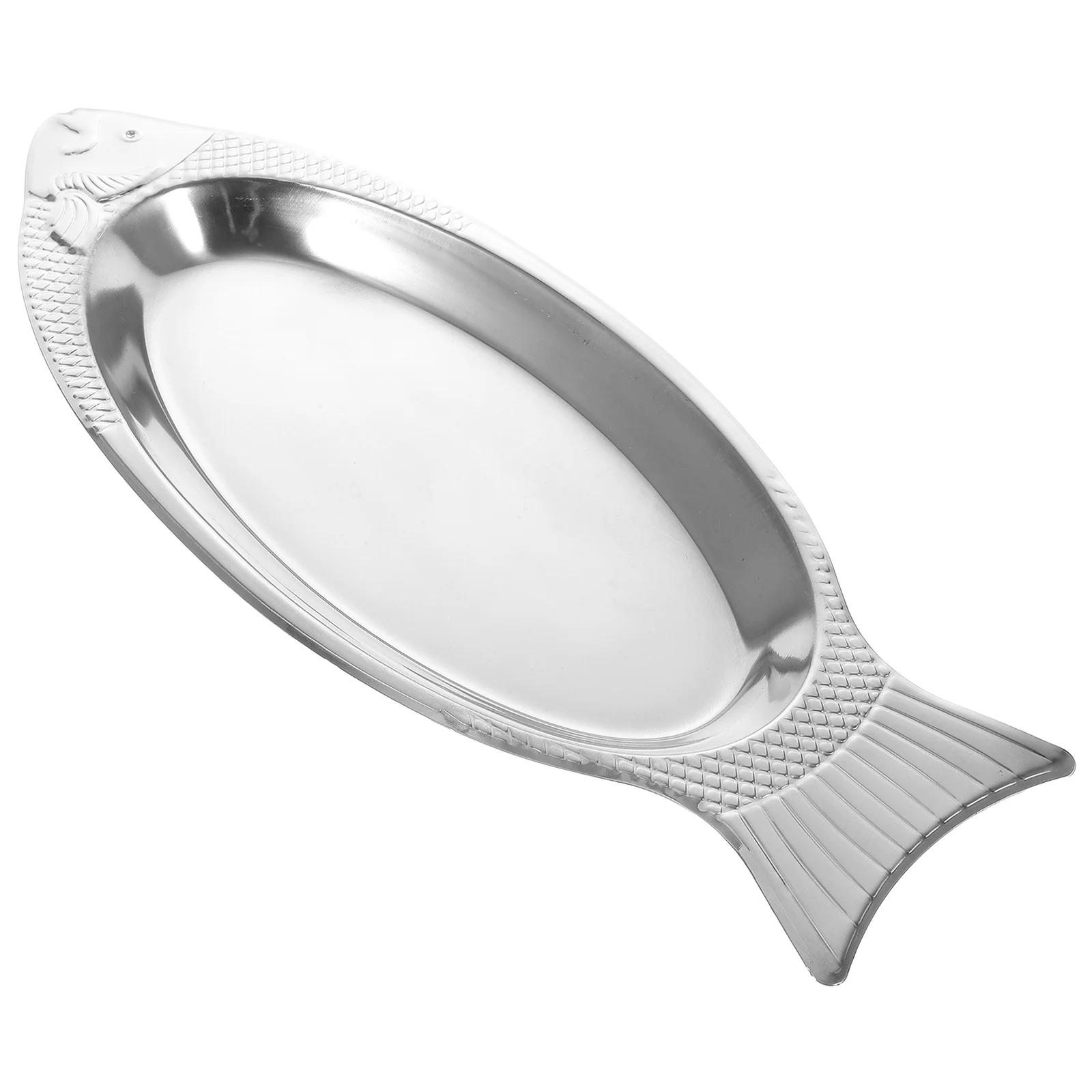 

Service Board Bbq Decor Stainless Steel Food Plate Sushi Kitchen Tableware Steamed Fish Dish Party Tray Fish-shaped Toddler