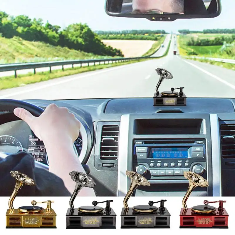 

Solar Car Air Freshener Rotating Auto Flavoring Diffuser Long Lasting Fragrance Car Perfume Phonograph Music Box Accessories