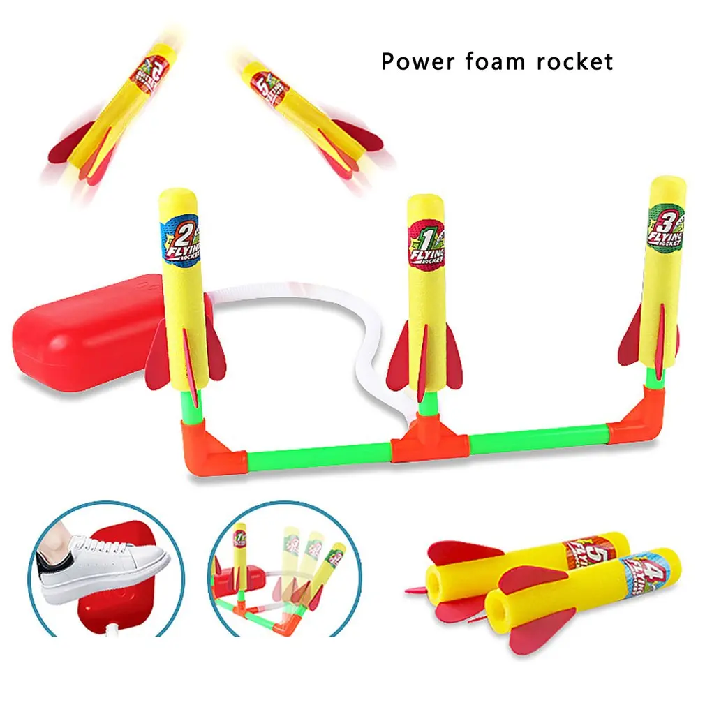 

Children's Pedal Air-powered Rocket Launcher Outdoor Sports Foam Cotton Soft Bomb Competition Rocket Toy
