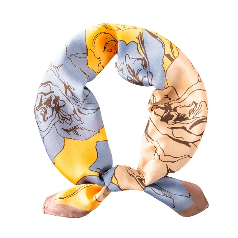 

CHENKIO 2022 Spring New Imitation Silk Scarf Women's Fashion Printing Square Scarf Scarves & Wraps Scarf Women Luxury Silk Scarf