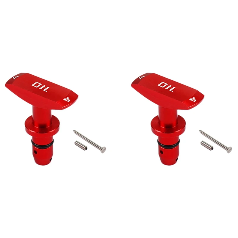 

2X RED 1999-2011 Billet Oil Dipstick Handle Dip Stick For Oil Caliper Ford Mustang Dodge Jeep GT V8 GT500