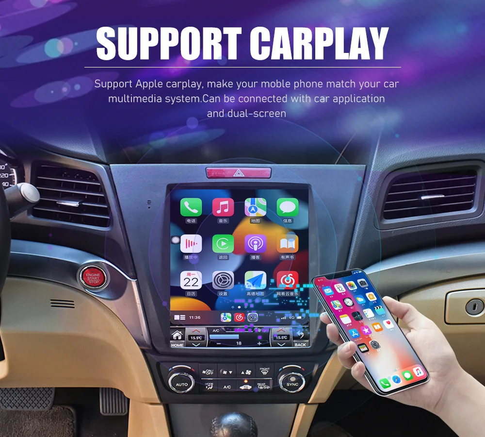 

12.3 INCH Tesla Screen Android Car Radio For Honda Acura ILX 2013-2021 Auto Stereo Multimedia Player GPS Navigation Head Unit