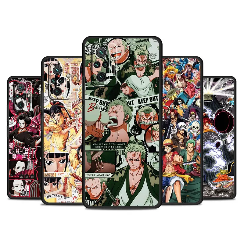 

Cell Phone Case For Xiaomi Redmi Note 11 10 9S 11T 11S 8 7 9 Pro 9A 9C K40 K50 10C 8T Black Funda Cover Lufei Zoros Anime