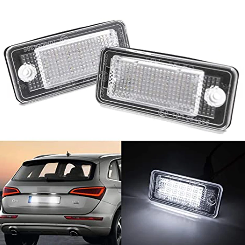 LED  Accessories  For Audi Car A3 S3 A4 S4 B6 B7 A6 C6 A8 S8 RS4 RS6 Q7  Number Plate Light Lamp Bulbs   Trunk License  Lighting