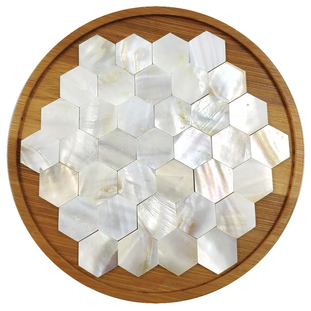 25pcs Square Round Hexagon Fanshape Pure White Color Shell Mother of pearl mosaic tile for Crafts DIY Decoration | Дом и сад