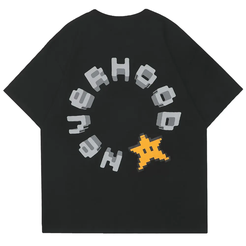 

T-shirts 2022 Foaming Star Print Cotton O-neck Men T-shirt Top Summer Short Sleeve Harajuku Streetwear Casual Oversized T-shirt