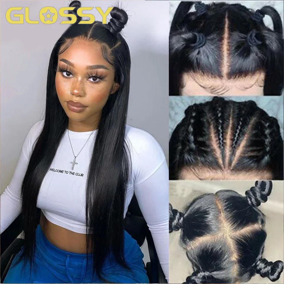 Full Lace Human Hair Wig Pre Plucked For Black Women Brazilian Straight 360 Full Hd Lace Wig 13x4 13x6 Human Hair