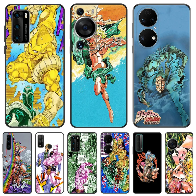 

Black Matte Anti-Drop Phone Case For Huawei P60 Pro P50 P40 Lite P30 P20 P Smart JoJo's Bizarre Adventure Pixel 7 6 4 5 A Cover